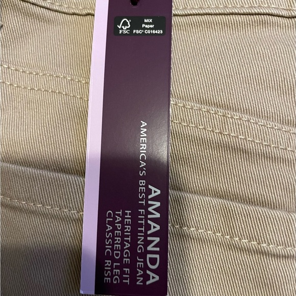 NWT: Gloria Vanderbilt (Amanda) Women’s Pants Khaki SZ 10 - Picture 5 of 7